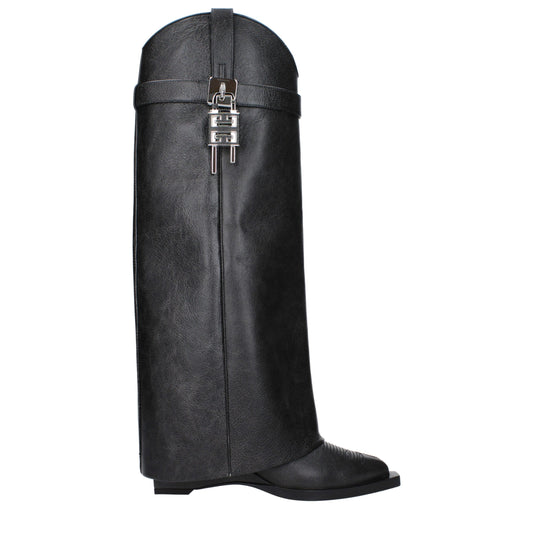 Black Leather Boots Shoes Givenchy