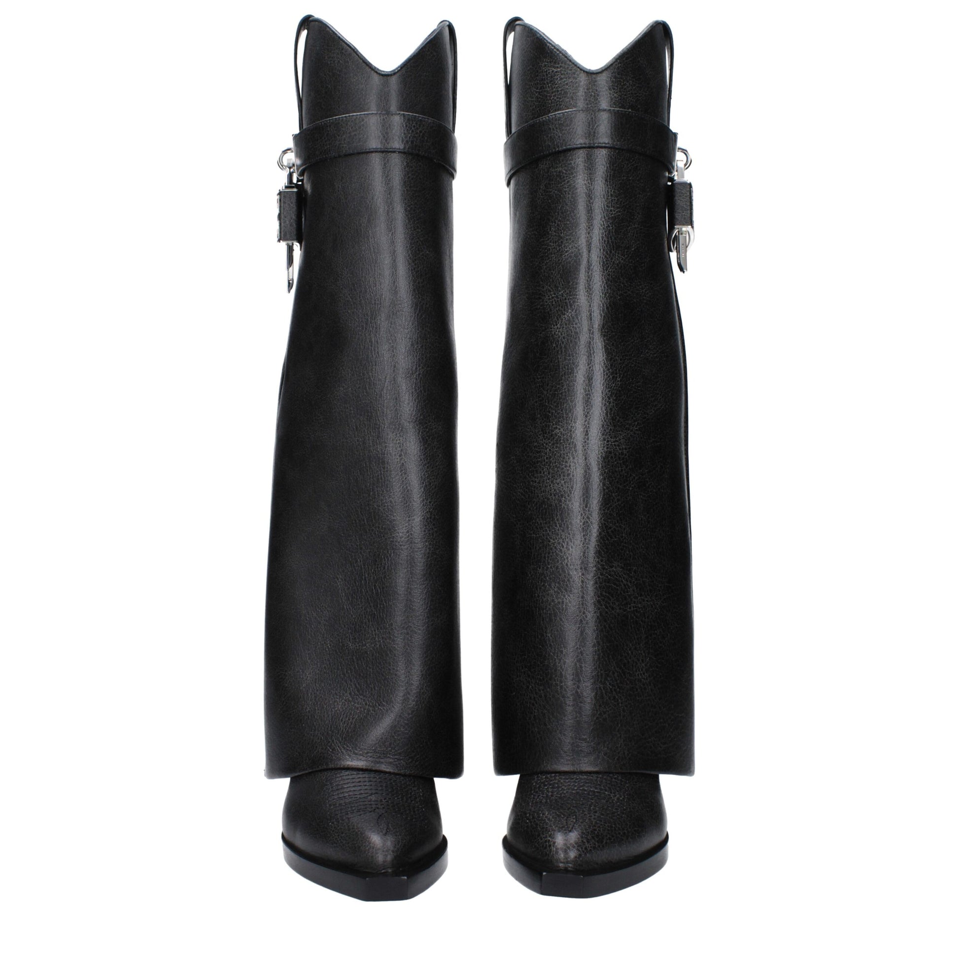 Black Leather Boots Shoes Givenchy
