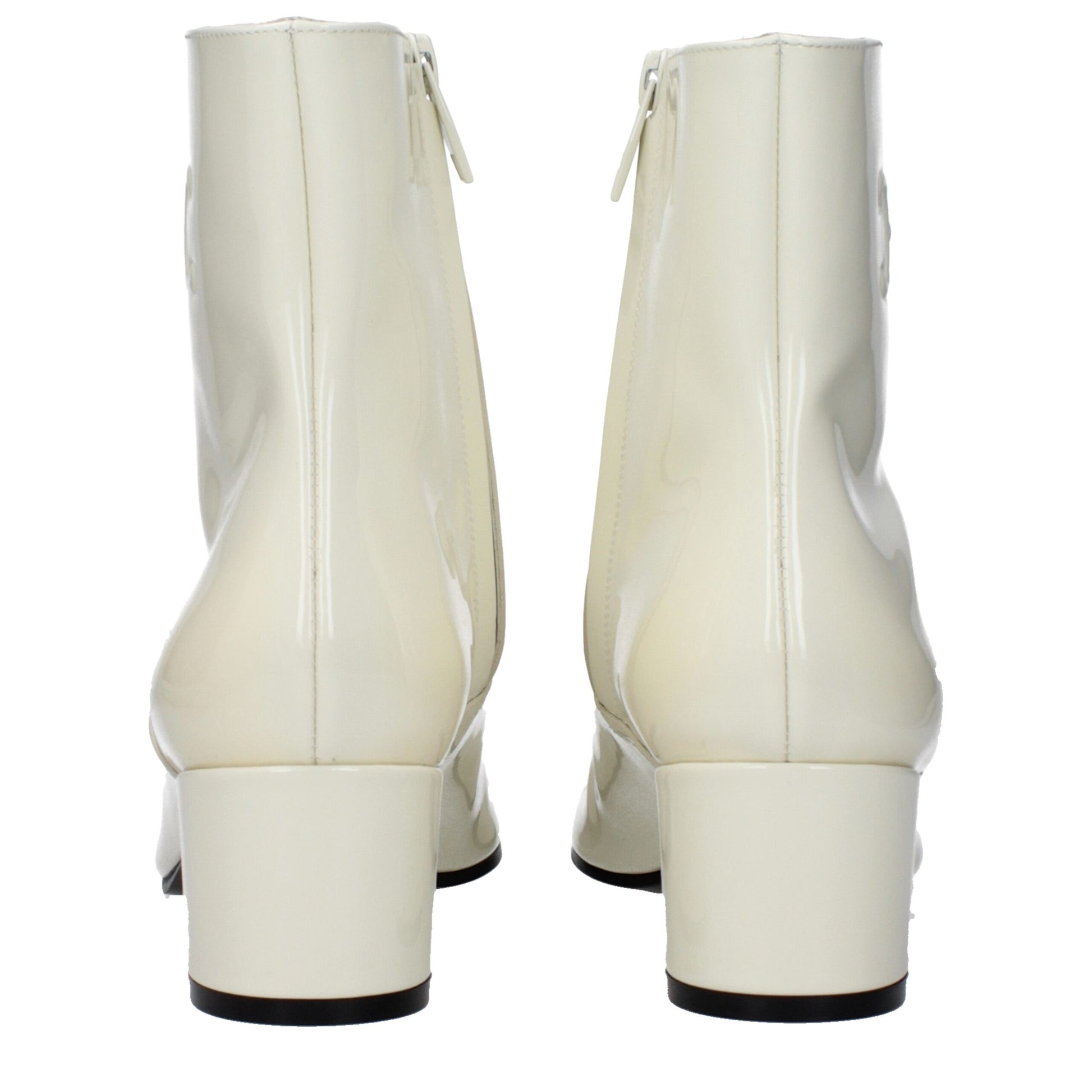 Beige Leather Ankle Boots Shoes Celine