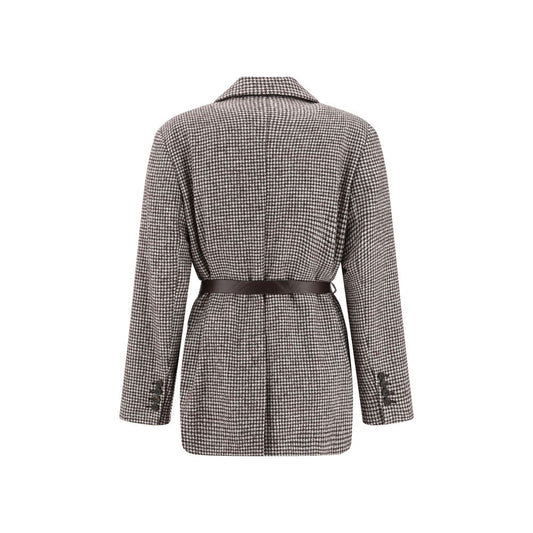 Brown Wool Blazer Coats Brunello Cucinelli