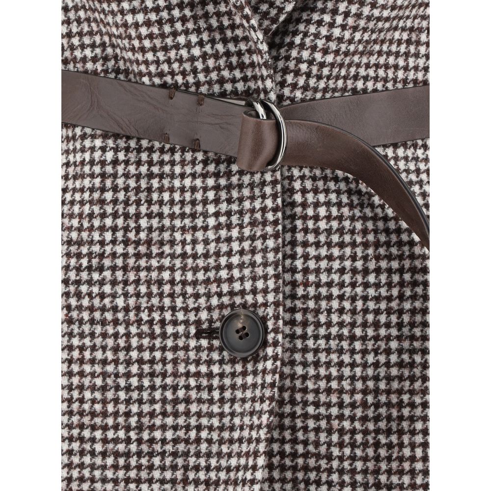 Brown Wool Blazer Coats Brunello Cucinelli