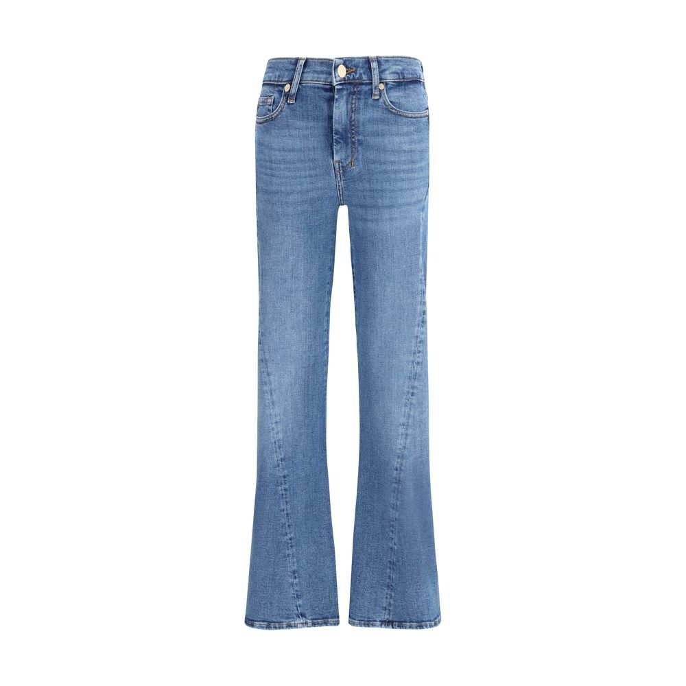 Blue Cotton Flared Jeans Pants 7FOR