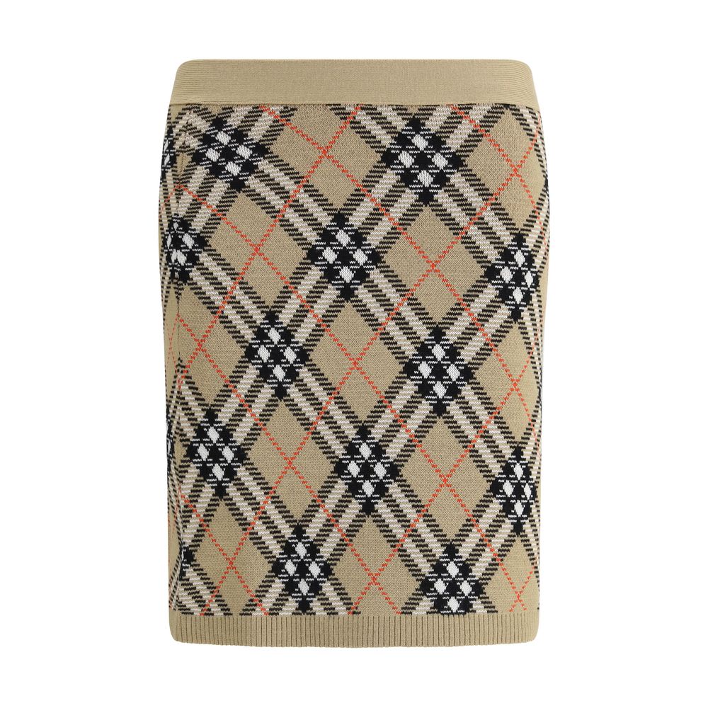 Beige Wool Mini Skirt Skirts Burberry