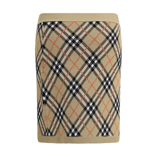 Beige Wool Mini Skirt Skirts Burberry