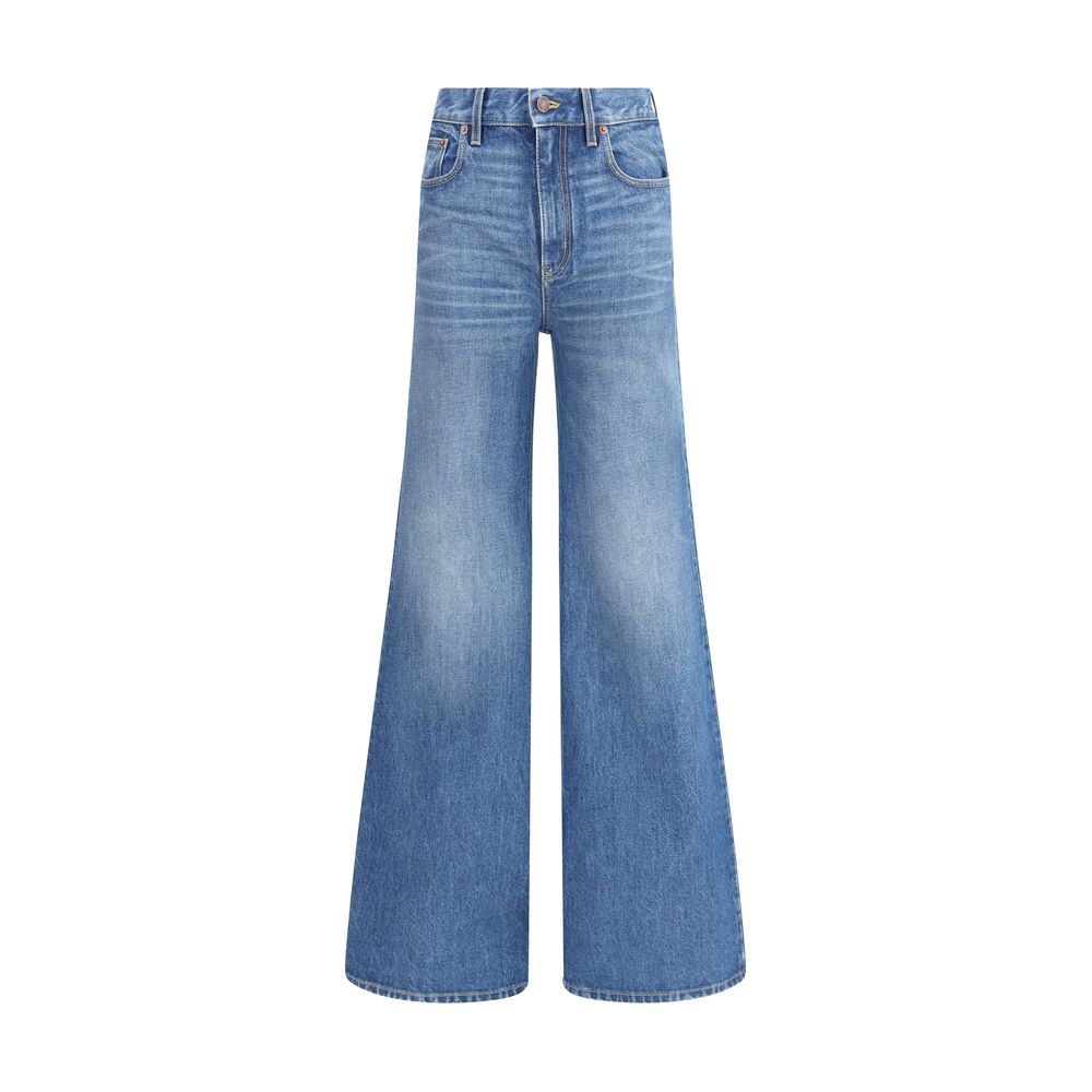 Blue Cotton Flared Jeans Chloé