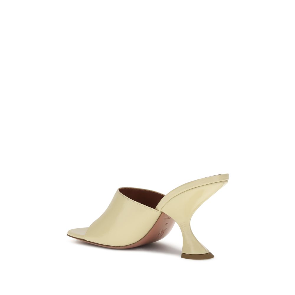 Cream Calf Leather Bos Taurus Stiletto Heel Sandals Shoes Amina Muaddi