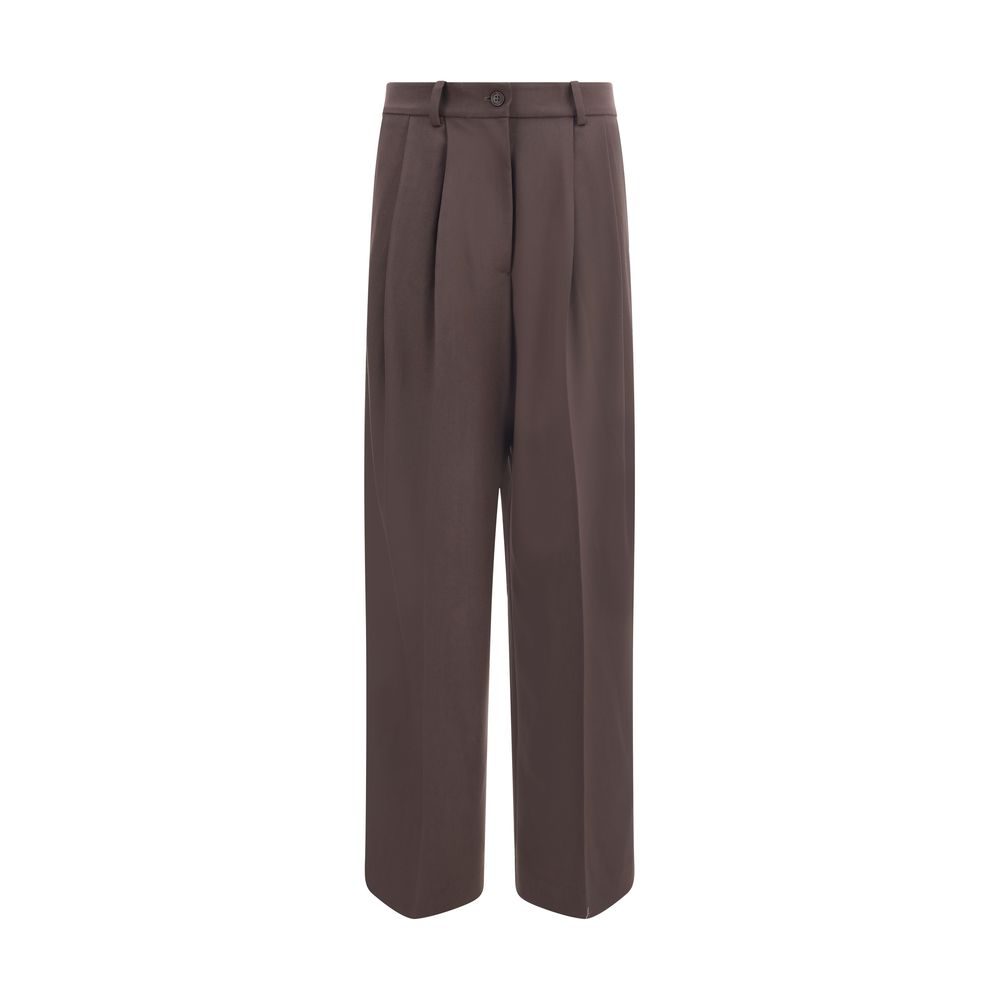 Brown Fleece Wool Dress Pants P.A.R.O.S.H.