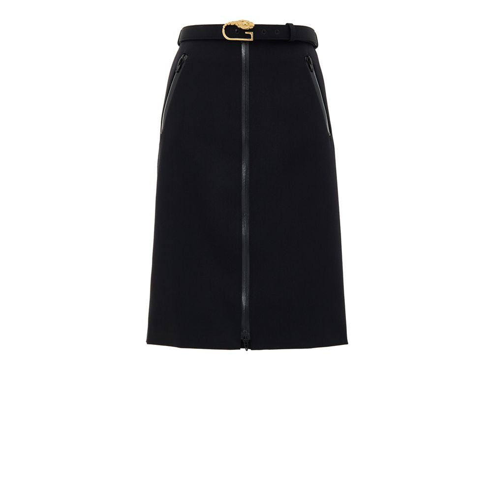 Black Wool Midi Skirt Skirts Gucci
