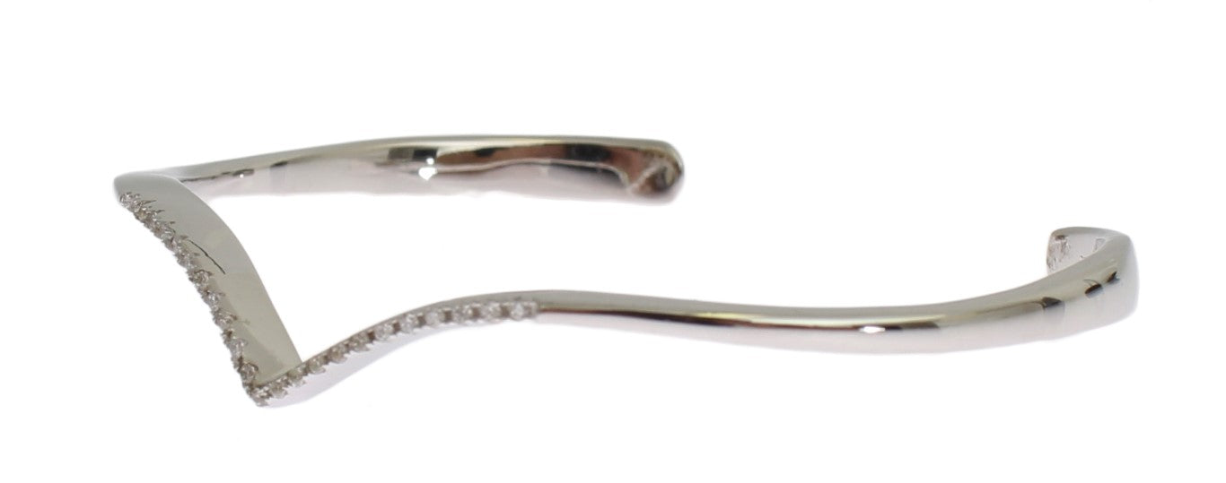 Skyfall CZ 925 Silver Bangle Bracelet Nialaya