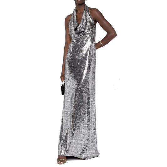 Silver Elastane Cocktail Dress Dress BLANCA VITA