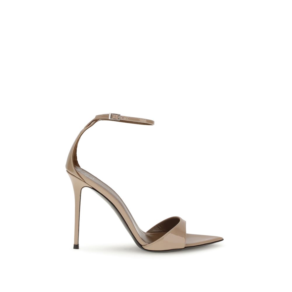 Beige Leather Stiletto Heel Sandals Shoes Giuseppe Zanotti