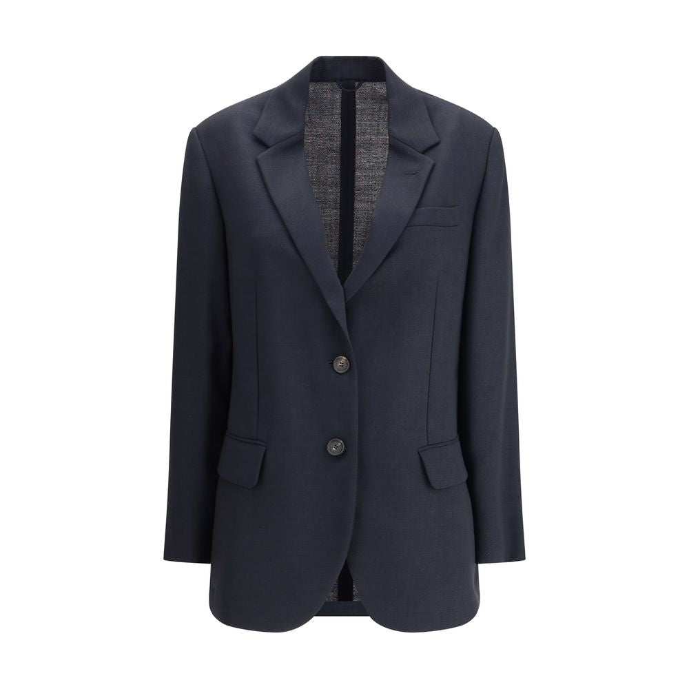 Blue Fleece Wool Blazer Blazer Brunello Cucinelli