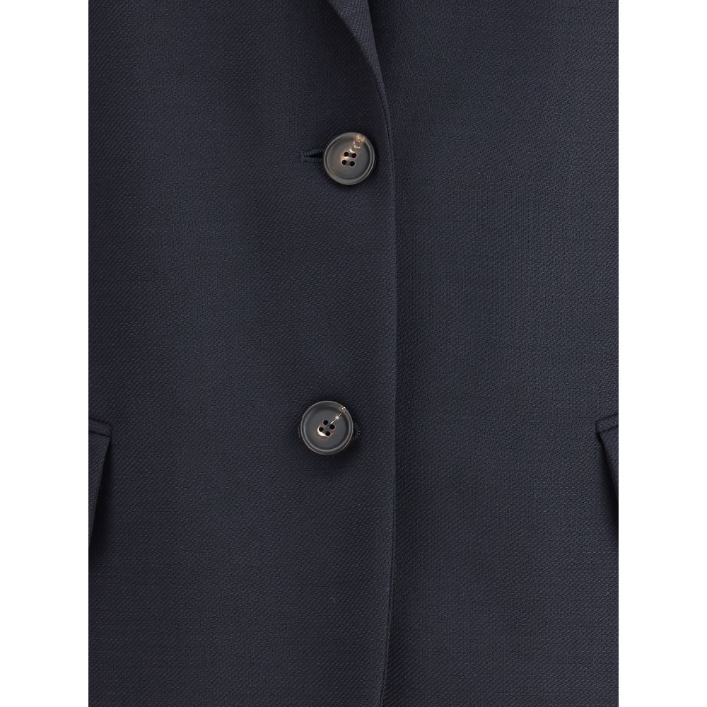 Blue Fleece Wool Blazer Blazer Brunello Cucinelli