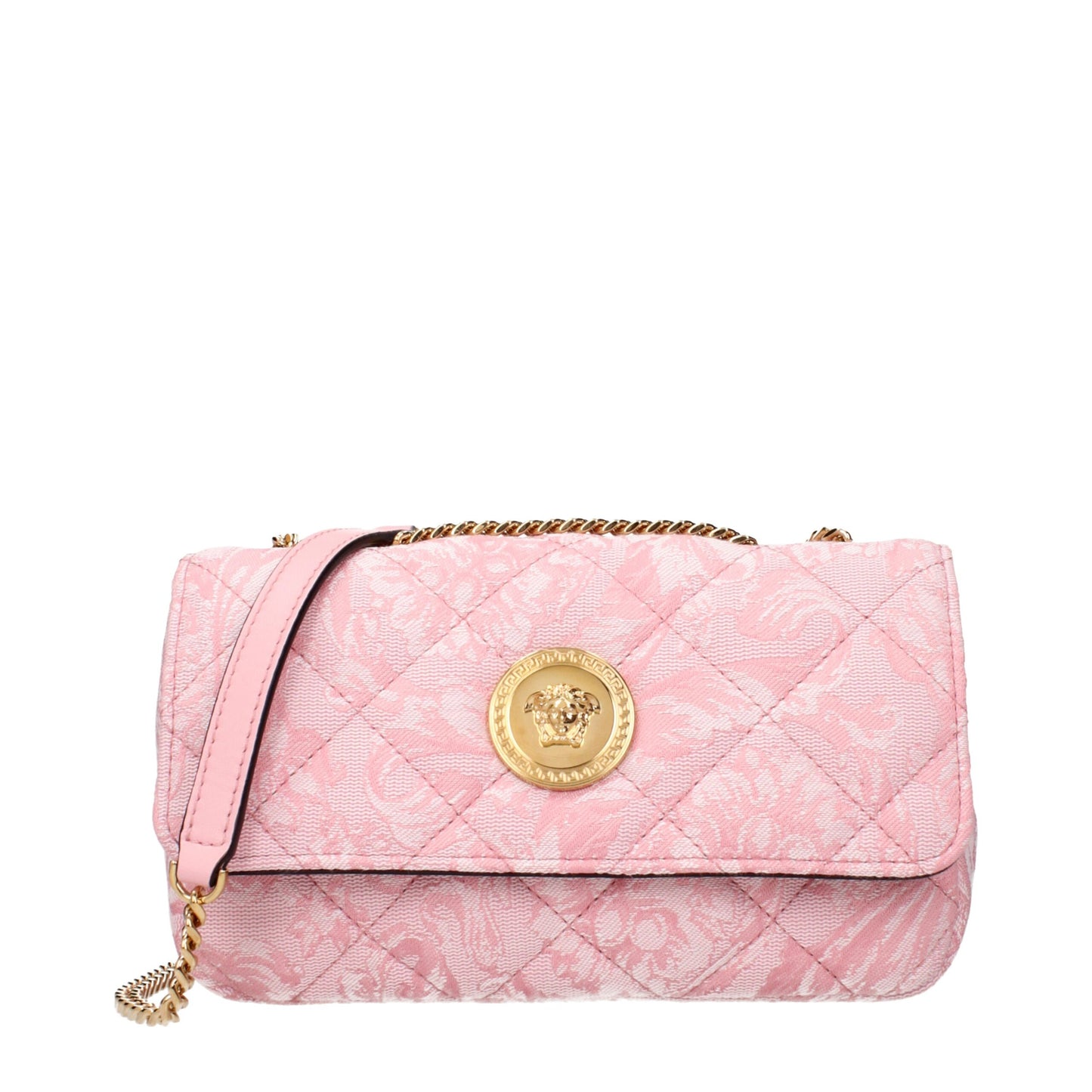 Pink Fabric Shoulder Bag Bags Versace