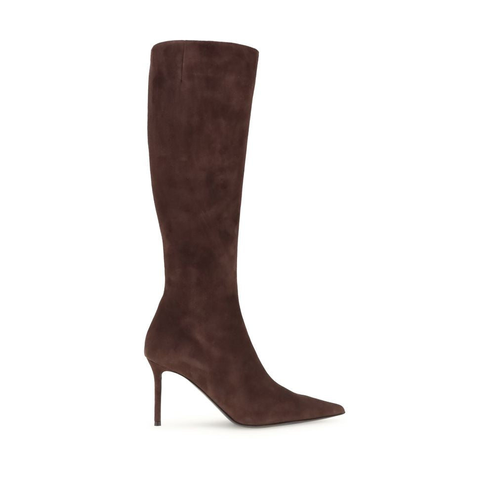 Brown Leather High Heel Boots Shoes Giuseppe Zanotti