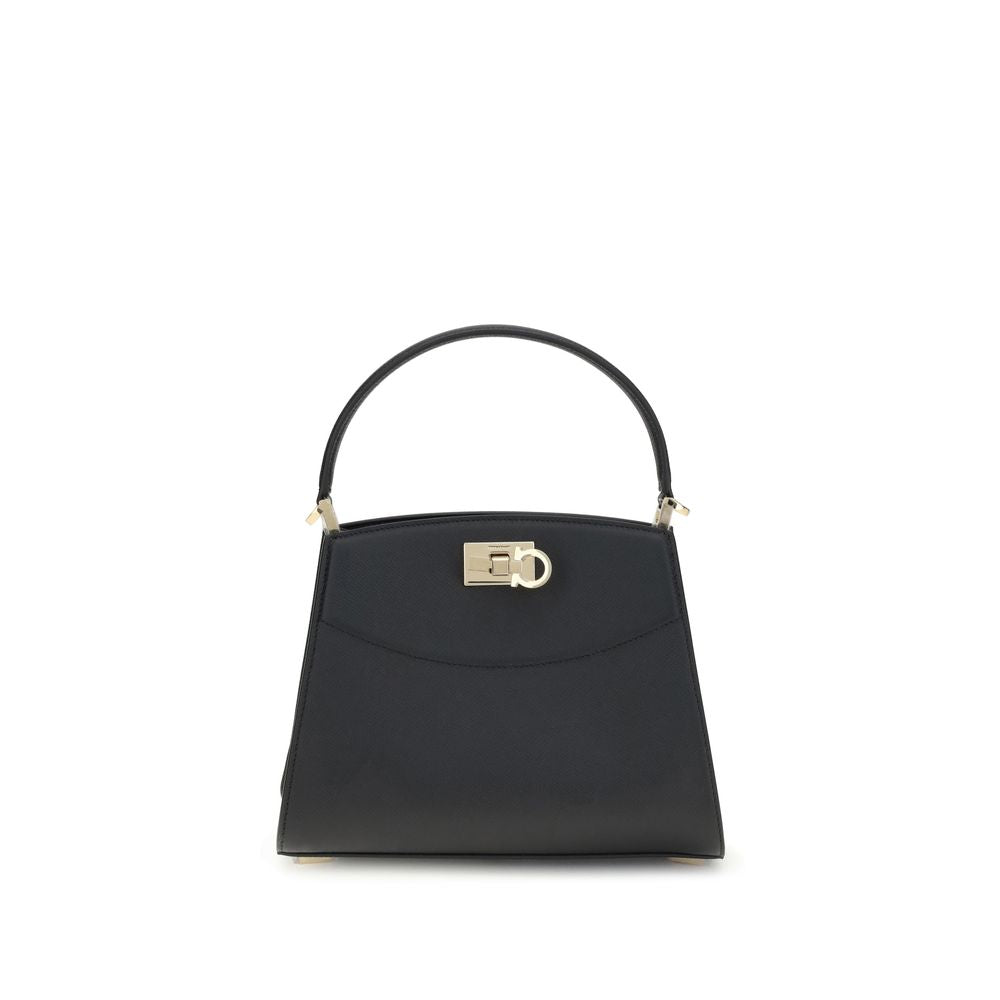 Black Calf Leather Bos Taurus Handbag Bags Ferragamo