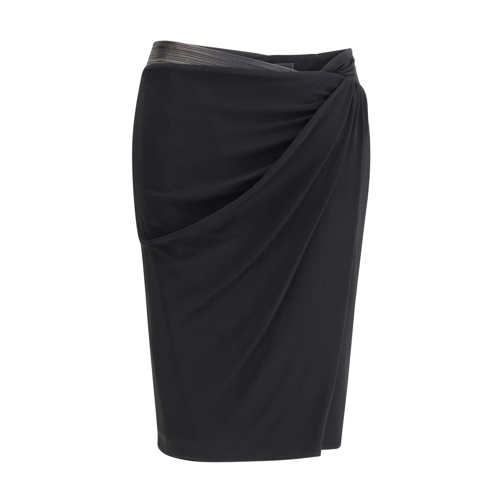 Black Viscose Midi Skirt Skirts Versace