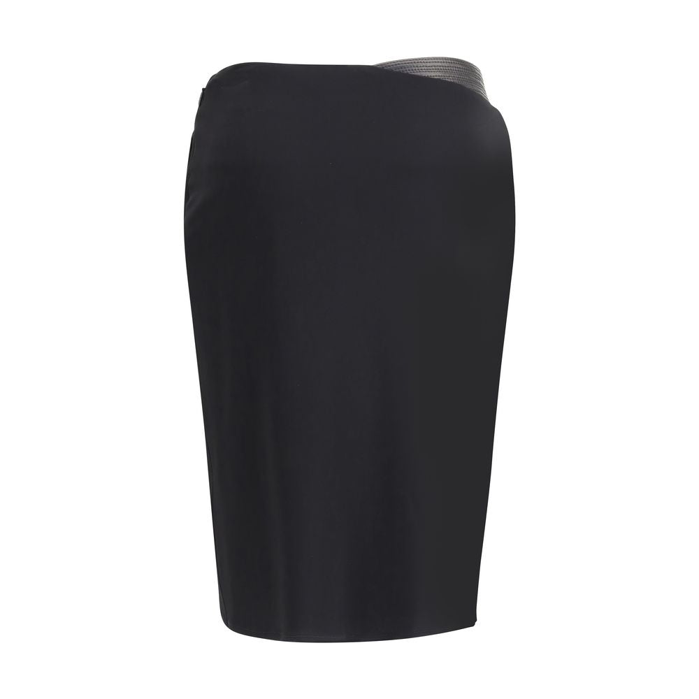 Black Viscose Midi Skirt Skirts Versace