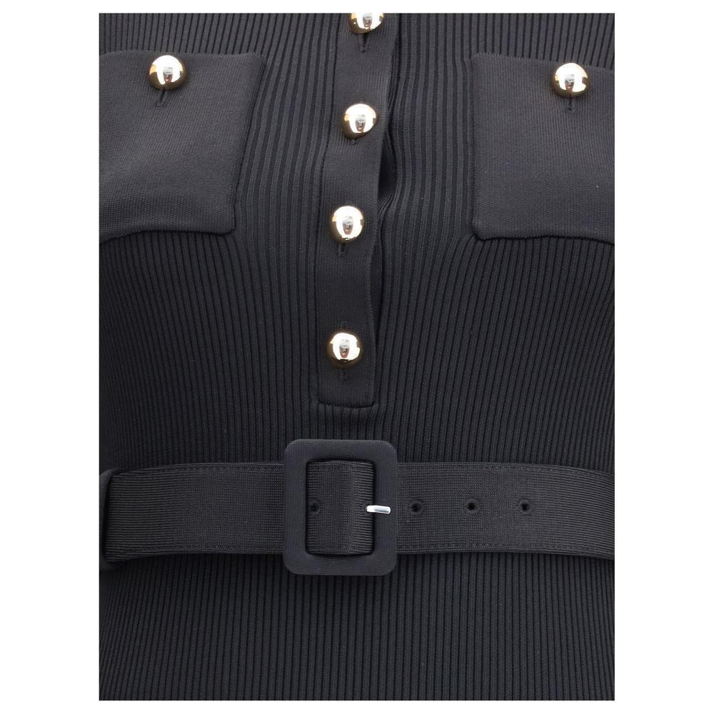 Black Viscose Casual Dress Dress Self-Portrait