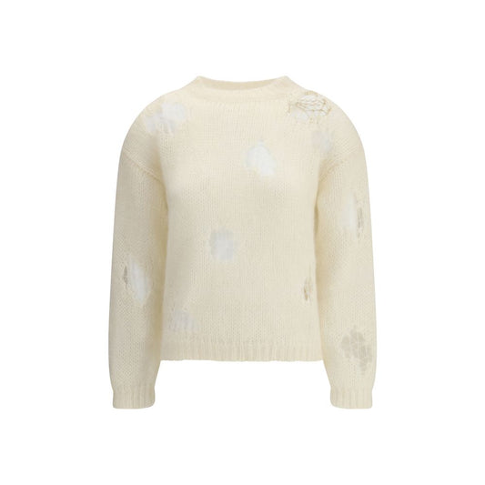 Cream Mohair Sweatshirt Knitwear Fabiana Filippi
