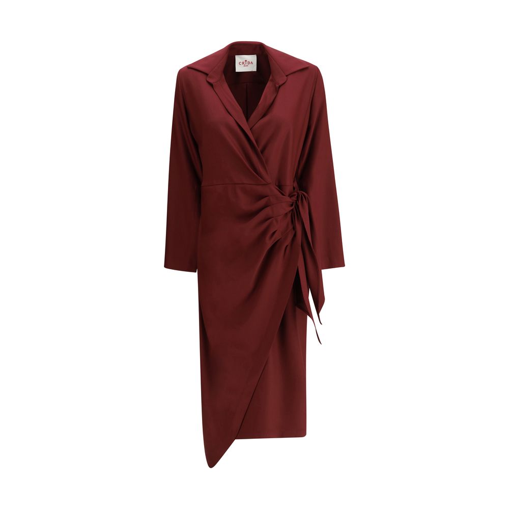 Bordeaux Silk Casual Dress Dress Crida Milano