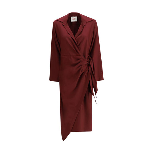 Bordeaux Silk Casual Dress Dress Crida Milano