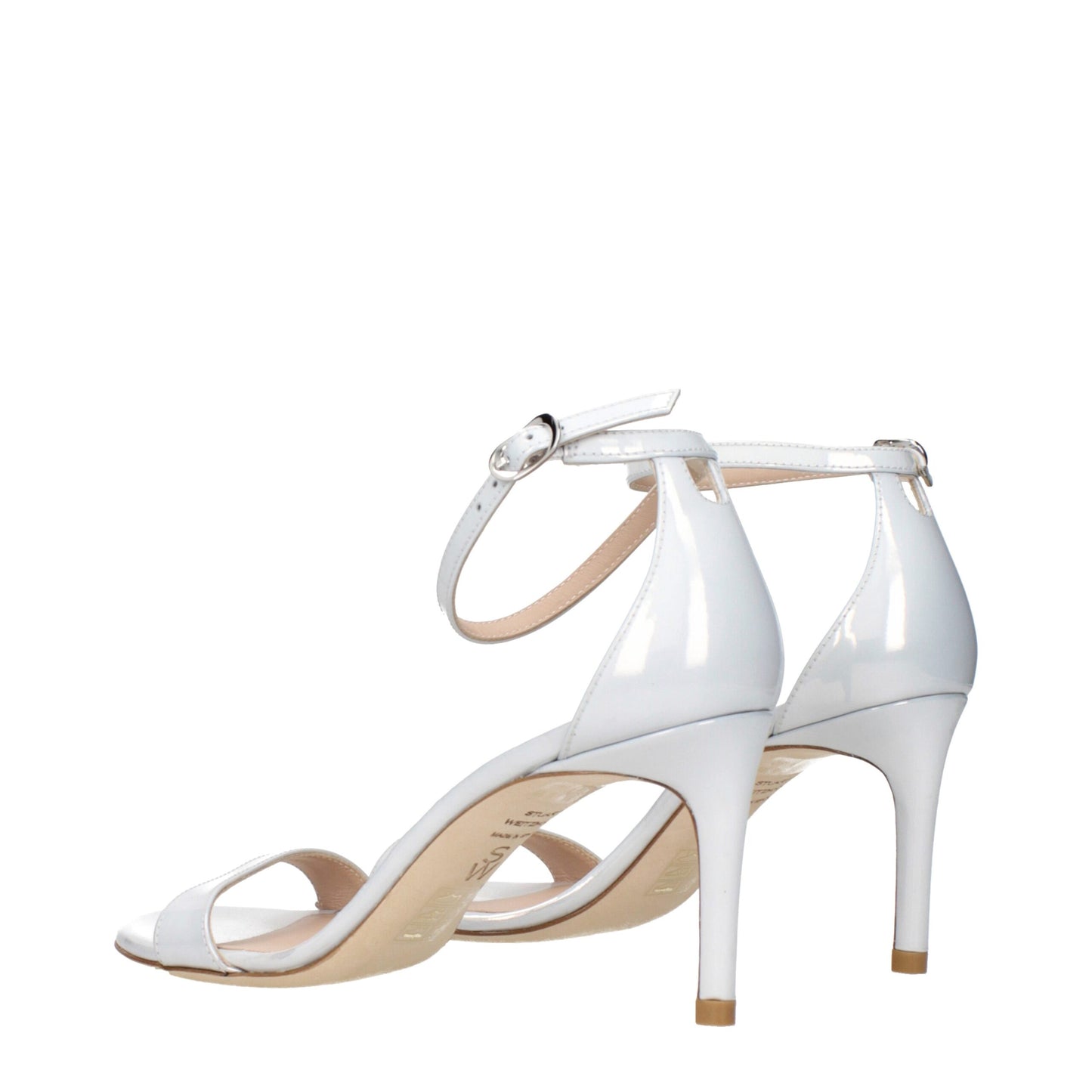 White Leather Stiletto Heel Sandals Shoes Stuart Weitzman
