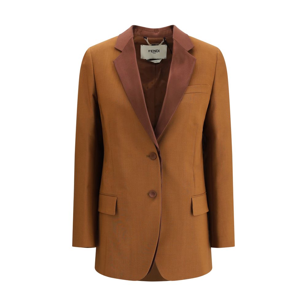 Brown Wool Blazer Blazer Fendi