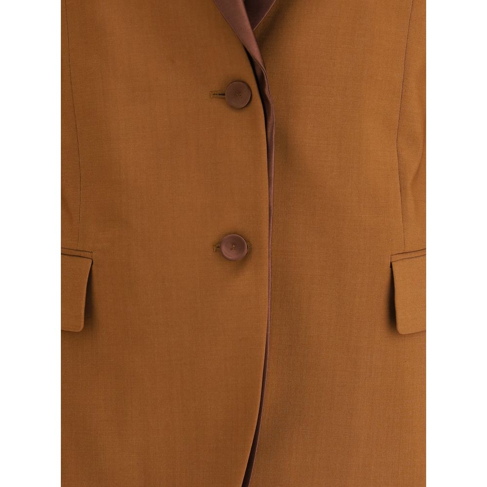 Brown Wool Blazer Blazer Fendi