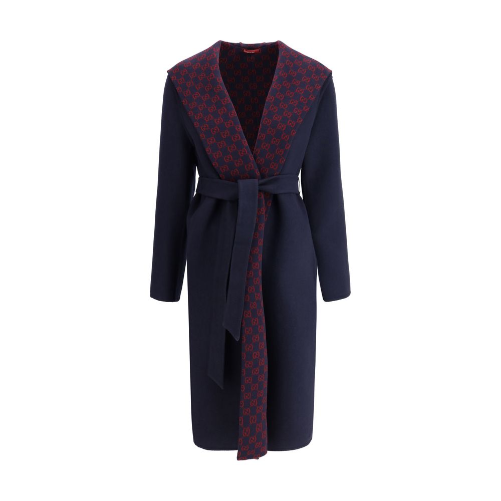 Blue Wool Coat Coats Gucci