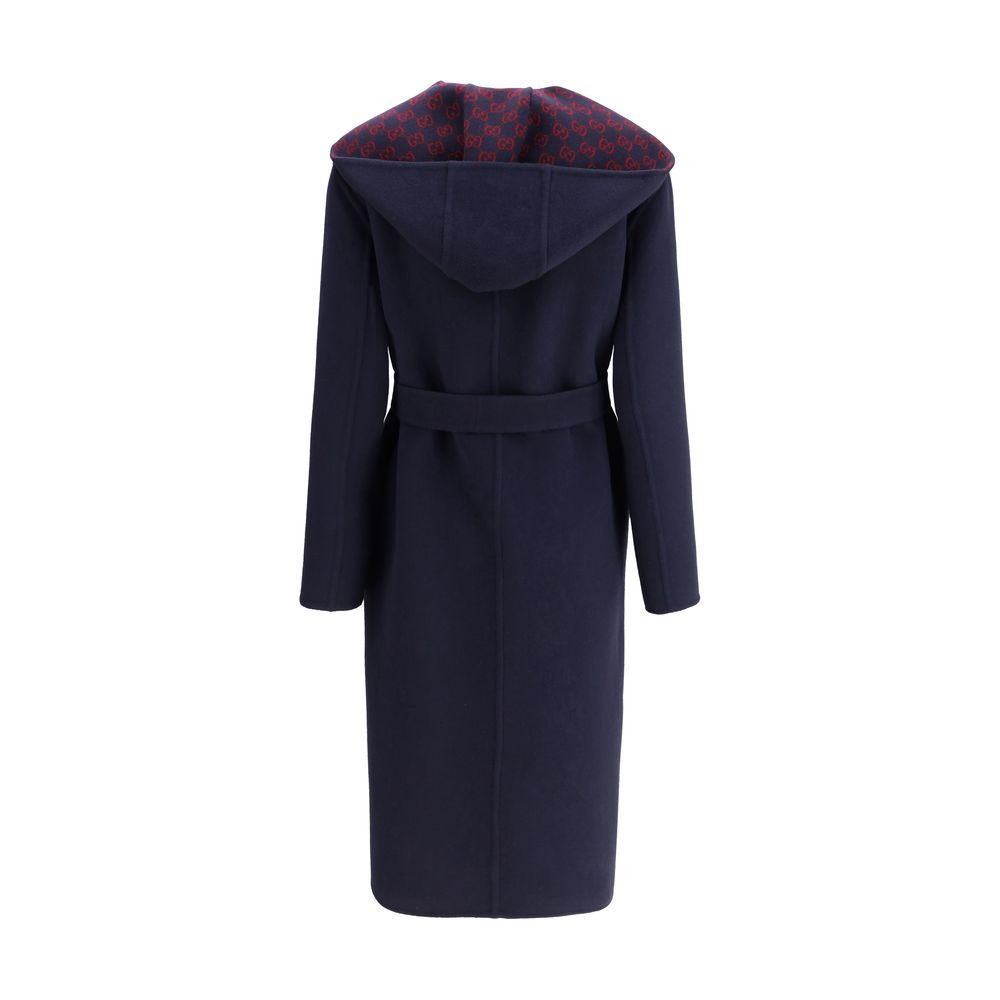 Blue Wool Coat Coats Gucci