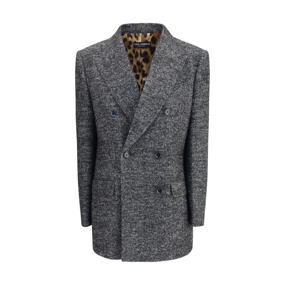 Gray Fleece Wool Blazer Blazer Dolce & Gabbana