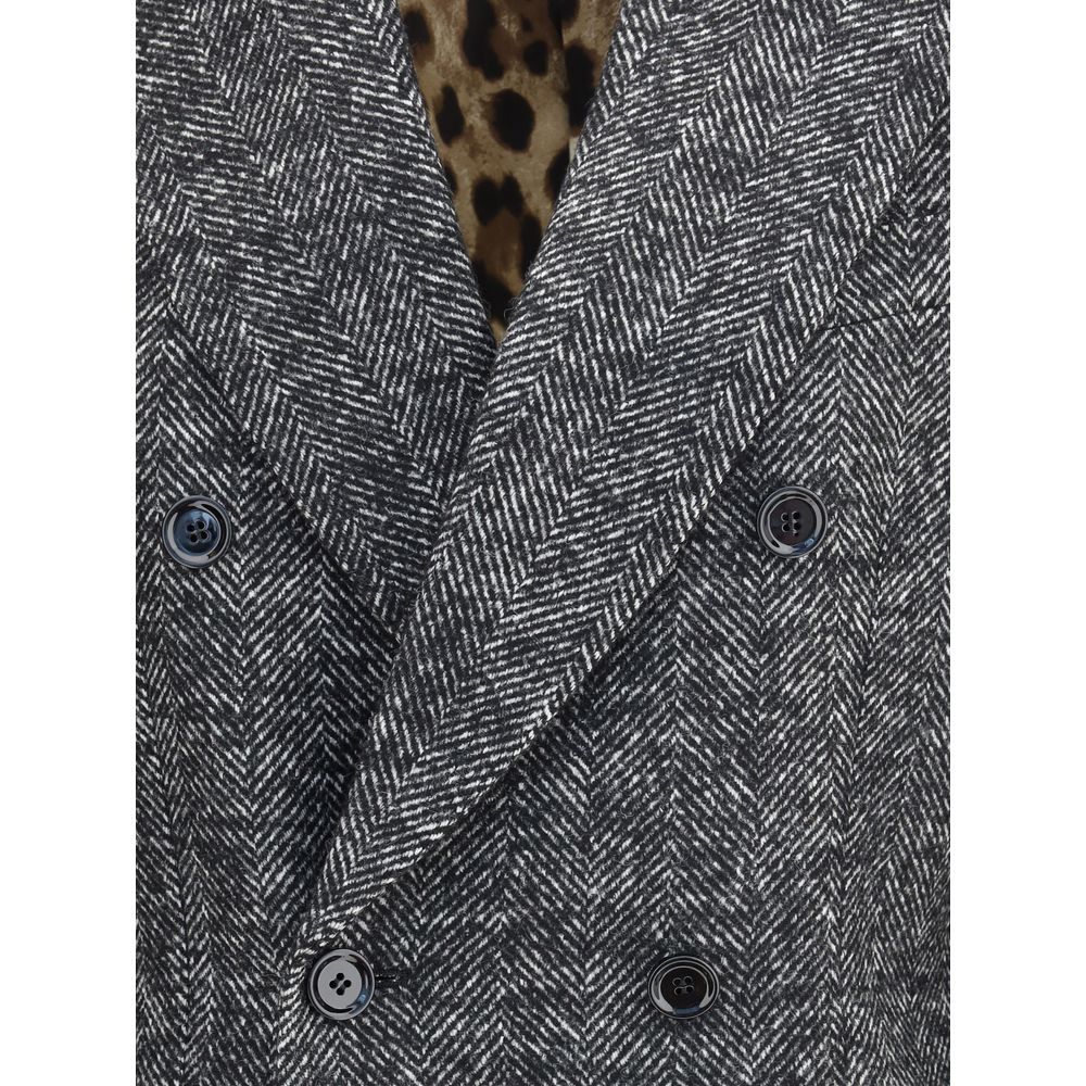 Gray Fleece Wool Blazer Blazer Dolce & Gabbana