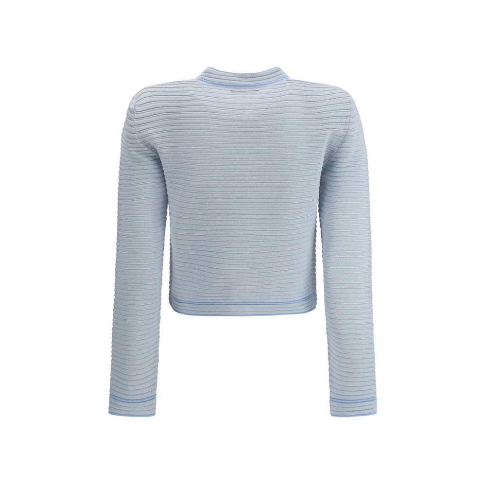 Light Blue Viscose Cardigan Knitwear Balmain