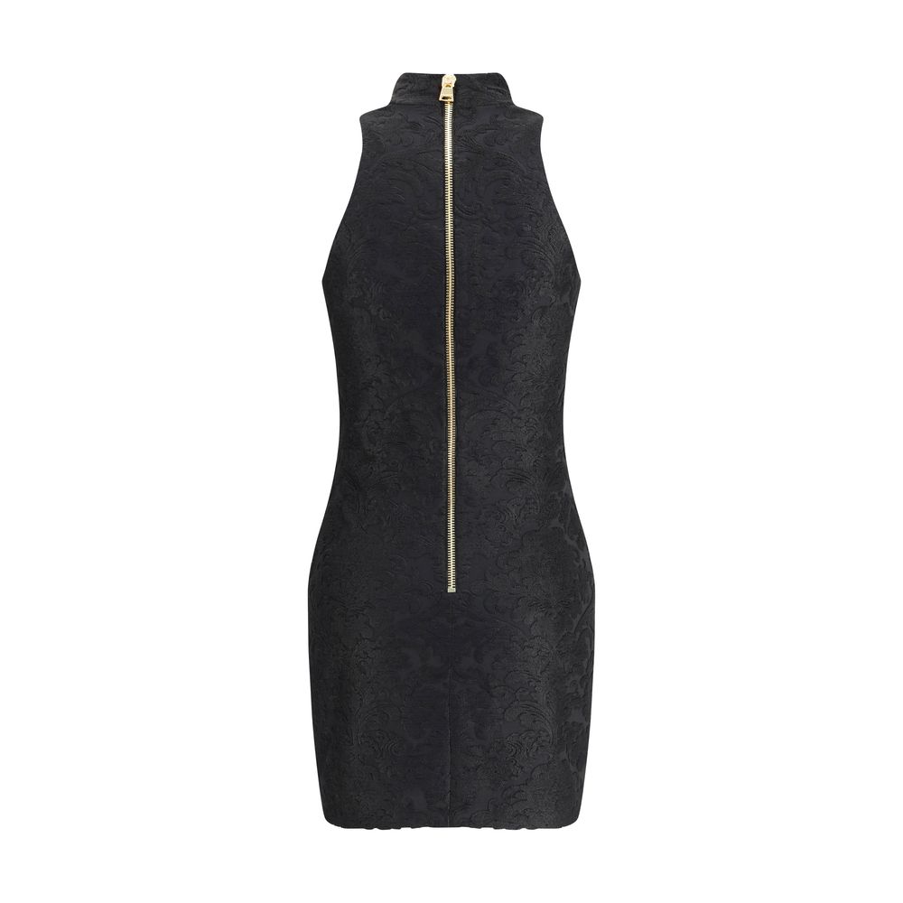 Black Viscose Cocktail Dress Dress Balmain