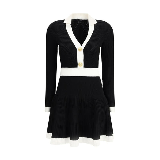 Black Viscose Casual Dress Dress Balmain