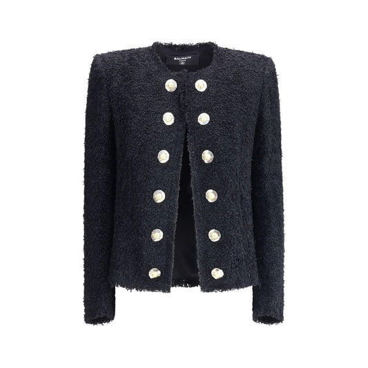 Black Polyamide Coat Coats Balmain