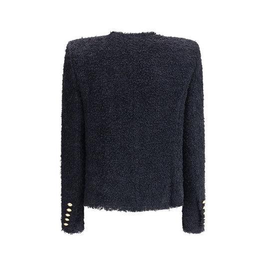 Black Polyamide Coat Coats Balmain