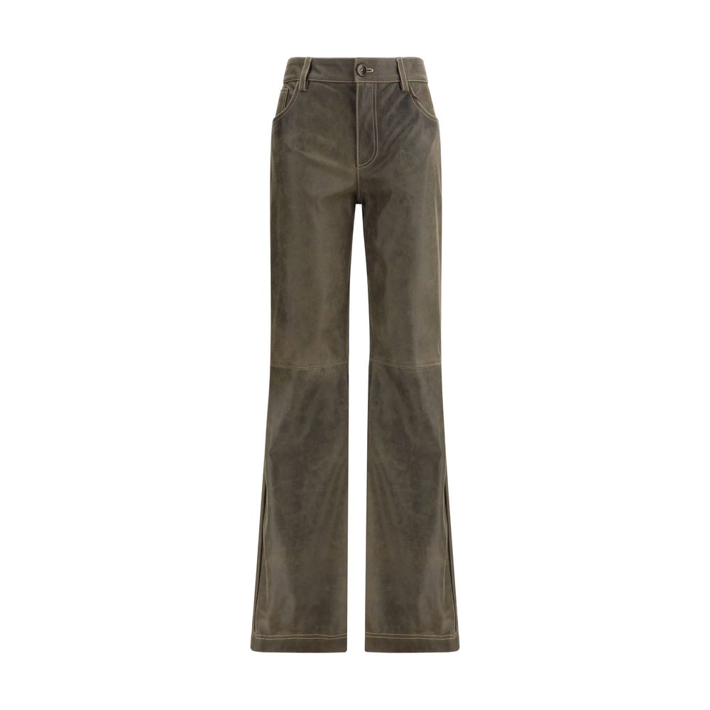 Brown Leather Pants Etro