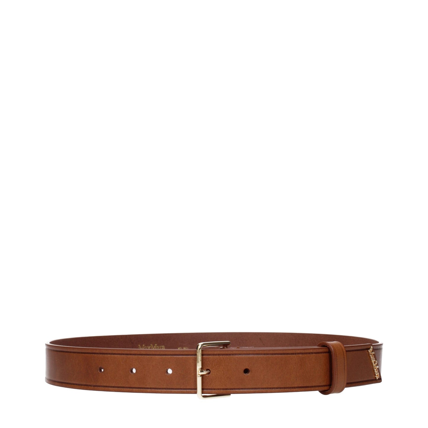 Brown Leather Regular Belt Belt Max Mara