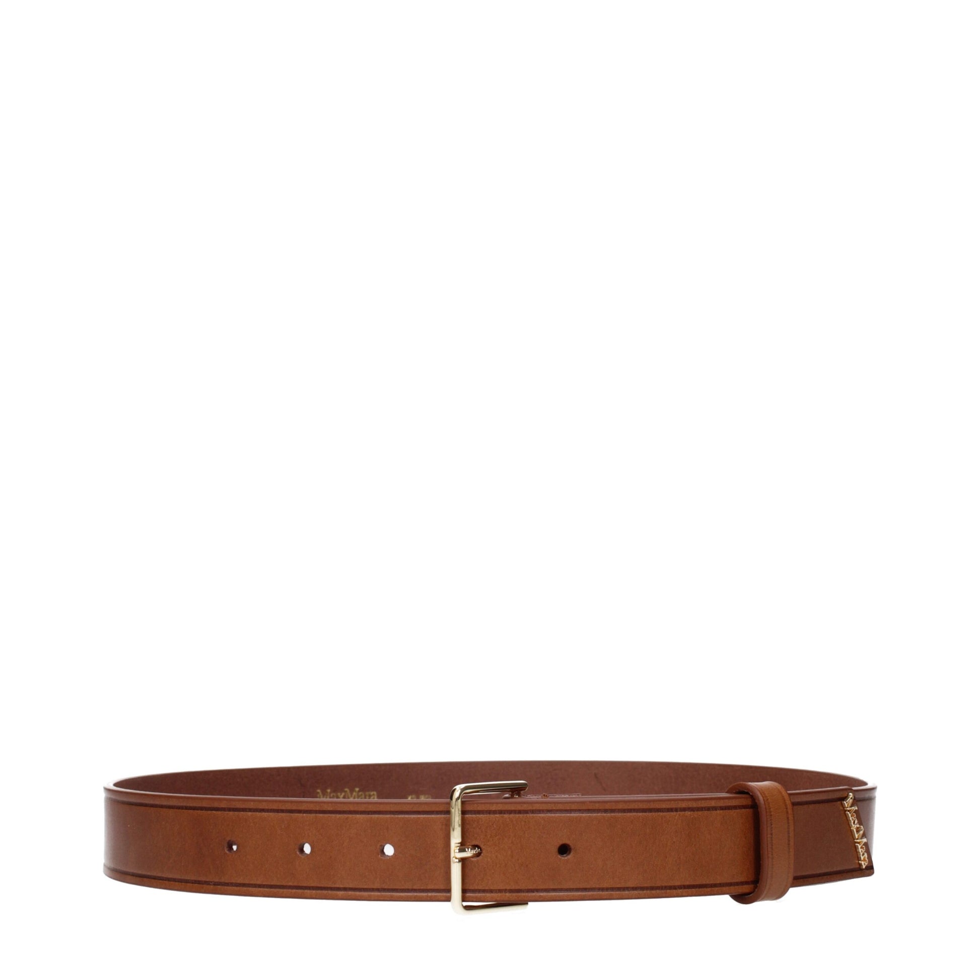 Brown Leather Regular Belt Belt Max Mara