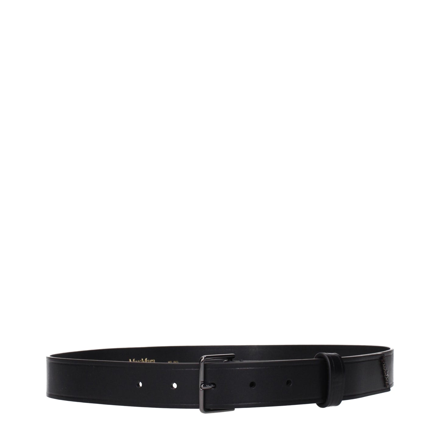 Black Leather Regular Belt Belt Max Mara