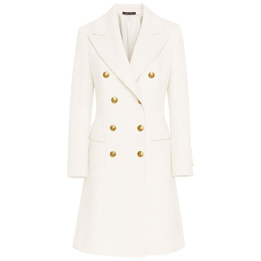 White Wool Women Coat Coats Made in Italy