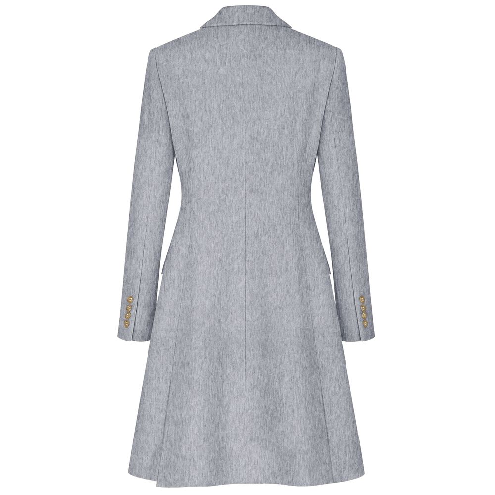 Gray Wool Women Coat Coats Made in Italy