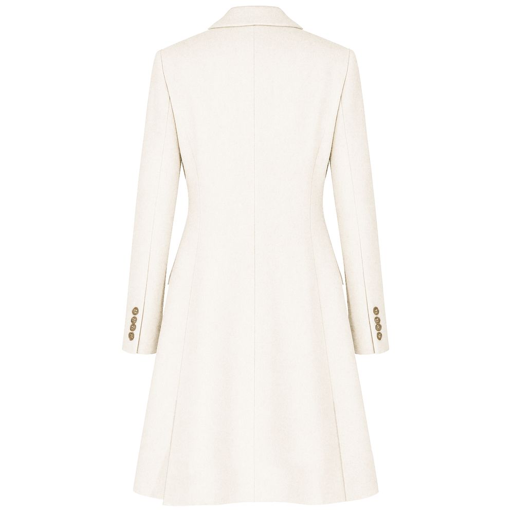 White Wool Women Coat Coats Made in Italy