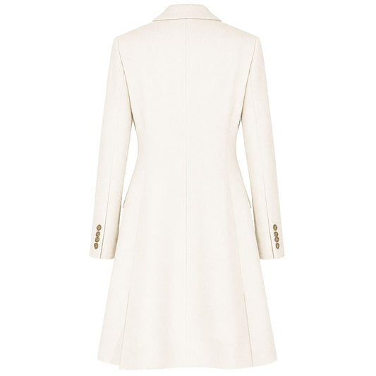 White Wool Women Coat Coats Made in Italy