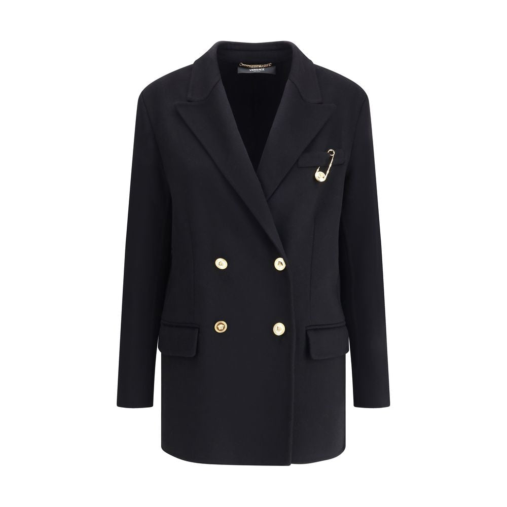 Black Cashmere Coat Coats Versace