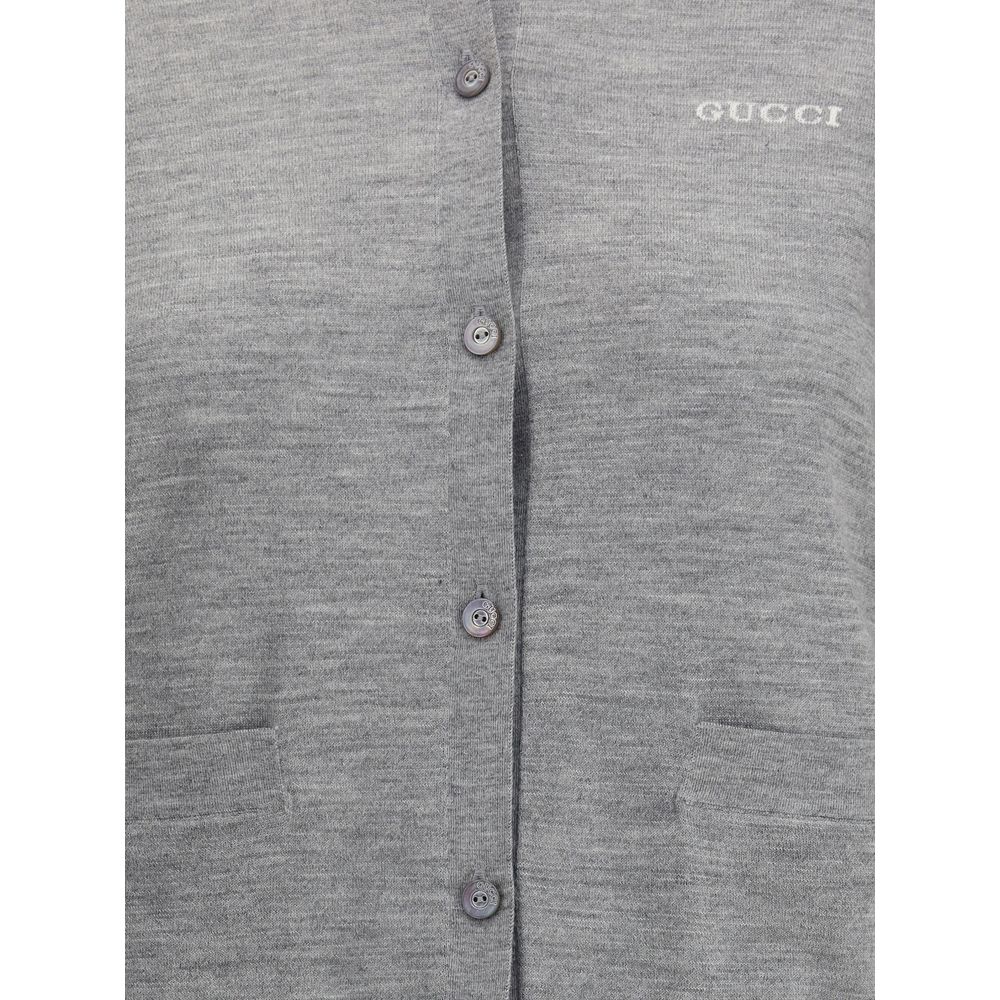 Gray Cashmere Cardigan Knitwear Gucci