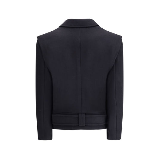 Black Wool Coat Coats Balmain