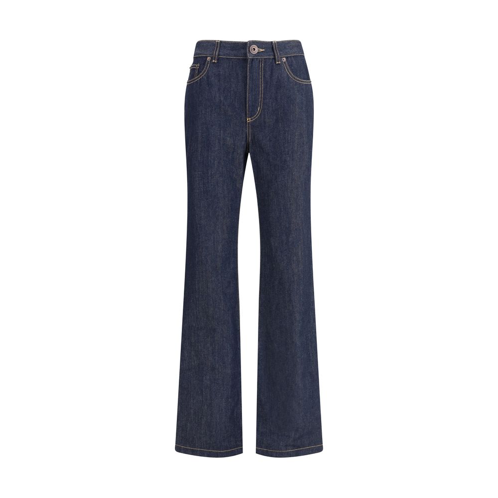 Blue Cotton Straight-Leg Jeans Pants Alexander McQueen